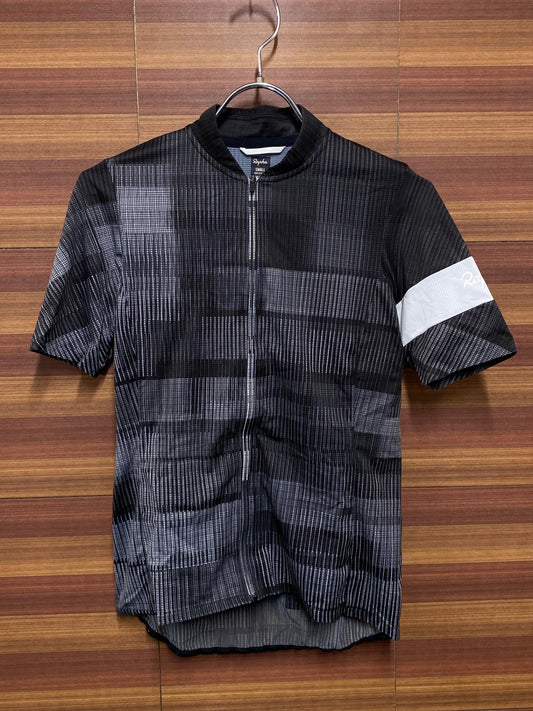 IT316 ラファ Rapha WOMEN'S FLYWEIGHT JERSEY - PRINTS 半袖 サイクルジャージ 黒 グレー S