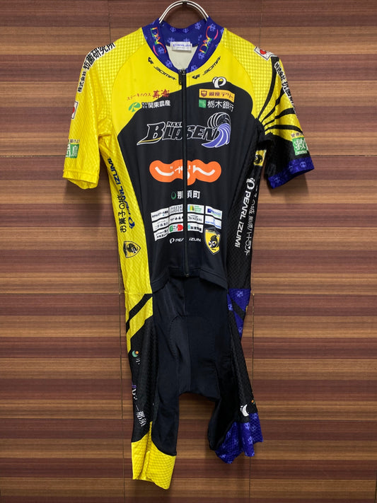 IL521 パールイズミ PERALiZUMi 那須ブラーゼン 半袖 サイクルジャージ ワンピース 黒黄 L