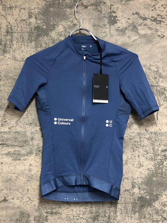 IX028 ユニバーサルカラーズ Universal Colers MONO 半袖 サイクルジャージ 青 XS