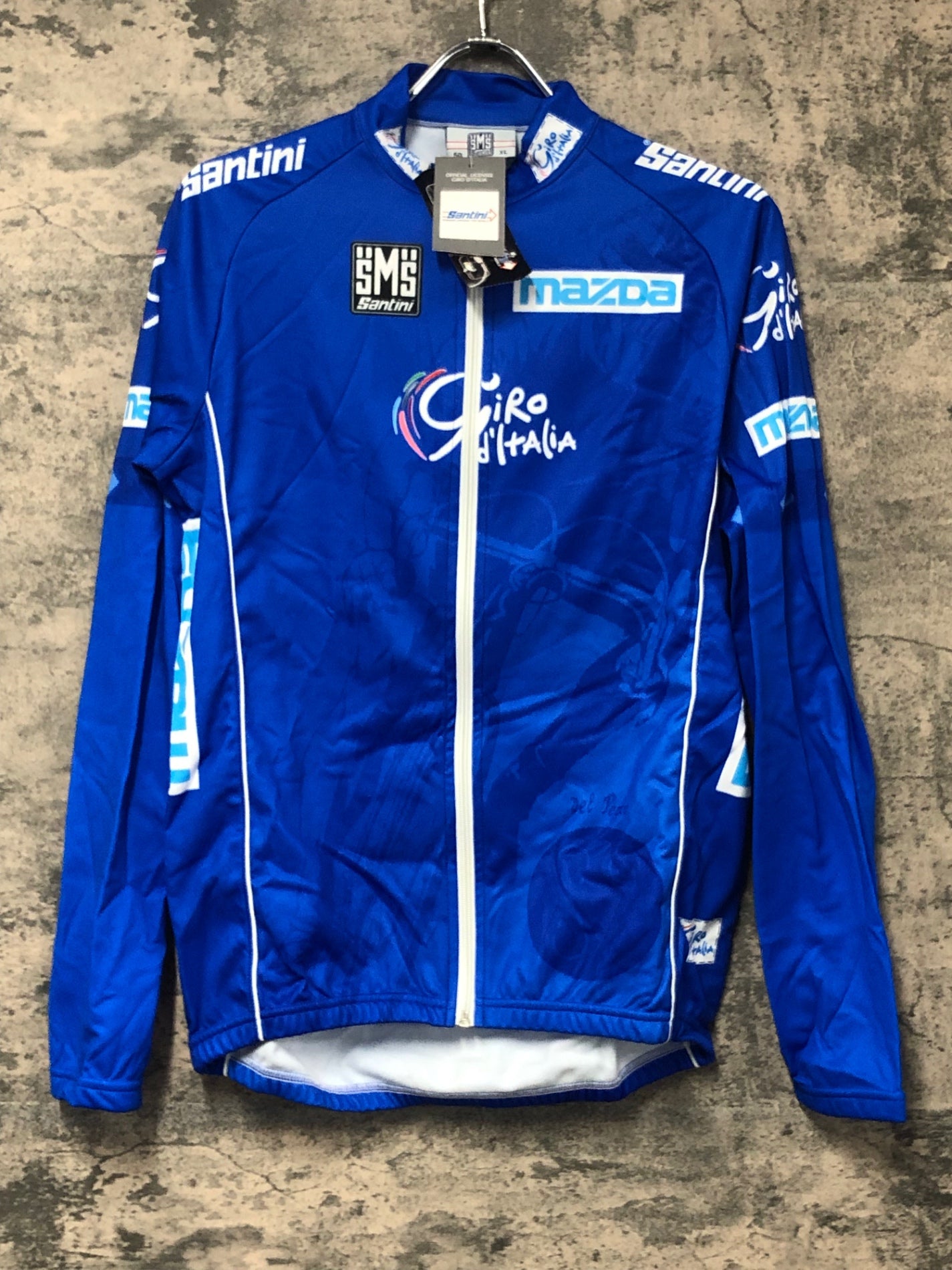 JD290 サンティーニ Santini 長袖 サイクルジャージ 青 XL 裏起毛 Giro d'Italia 未使用