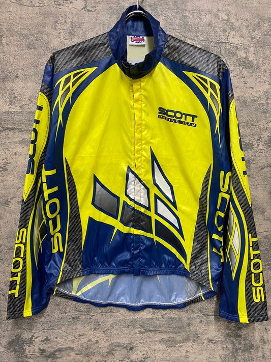 JC177 スコット SCOTT RACING 長袖 ウィンドブレーカー 黄青 サイズ不明 ビンテージ