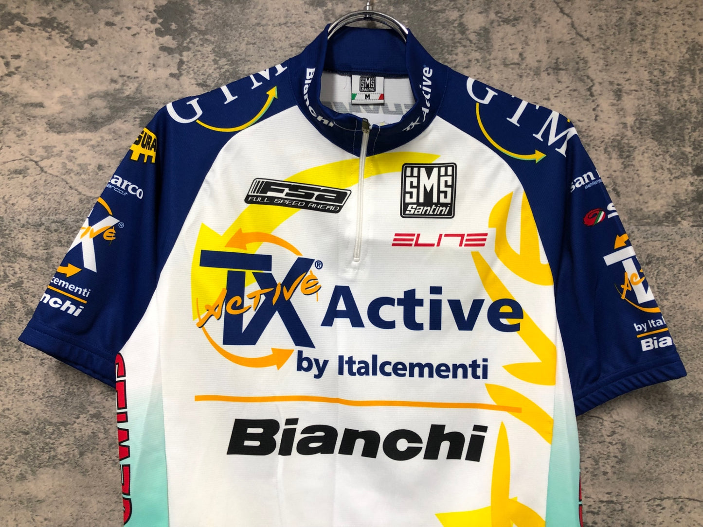 IW331 サンティーニ SMS Santini 半袖サイクルジャージ ビアンキ 白 M