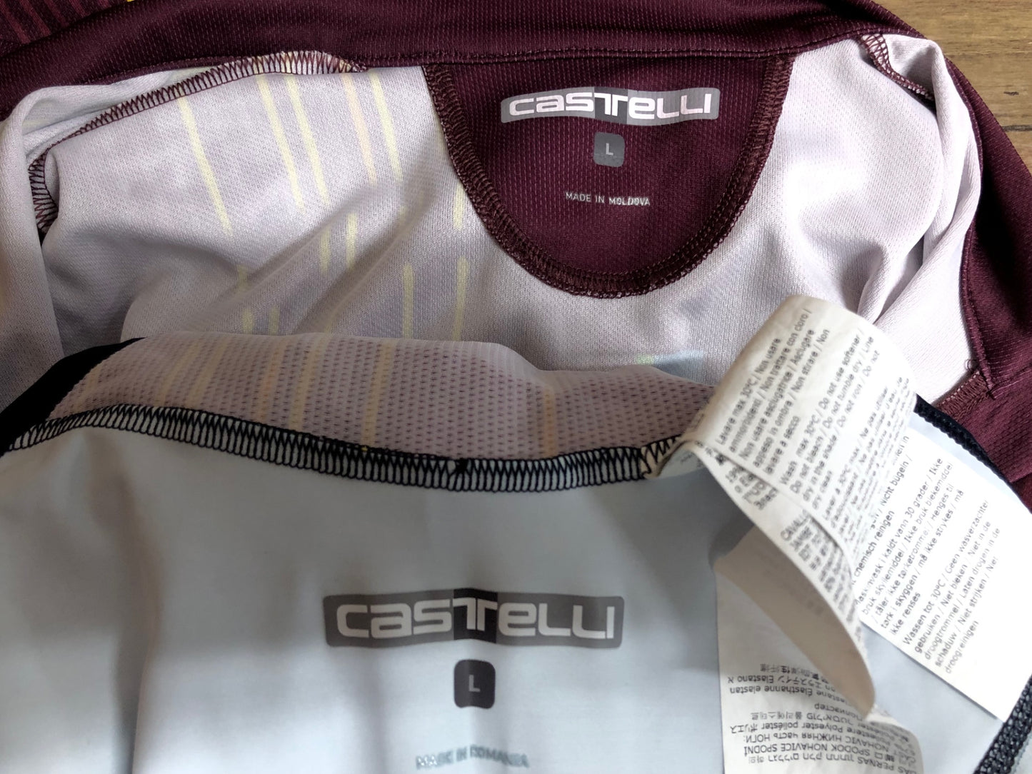 IK723 カステリ CASTELLI MARATONA DLES DOLOMITES 半袖サイクルジャージ ビブショーツ ワインレッド Lサイズ 上下セット