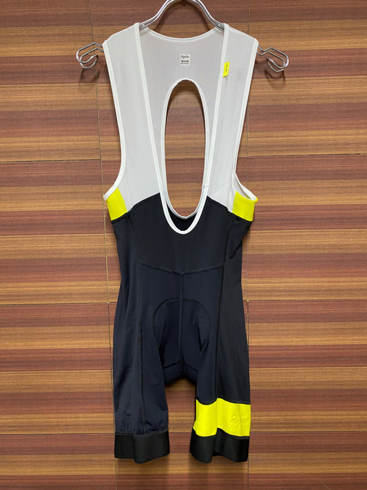 IN860 ラファ Rapha LIGHTWEIGHT BIB SHORTS ビブショーツ 黒 黄 M ※パッド擦れ