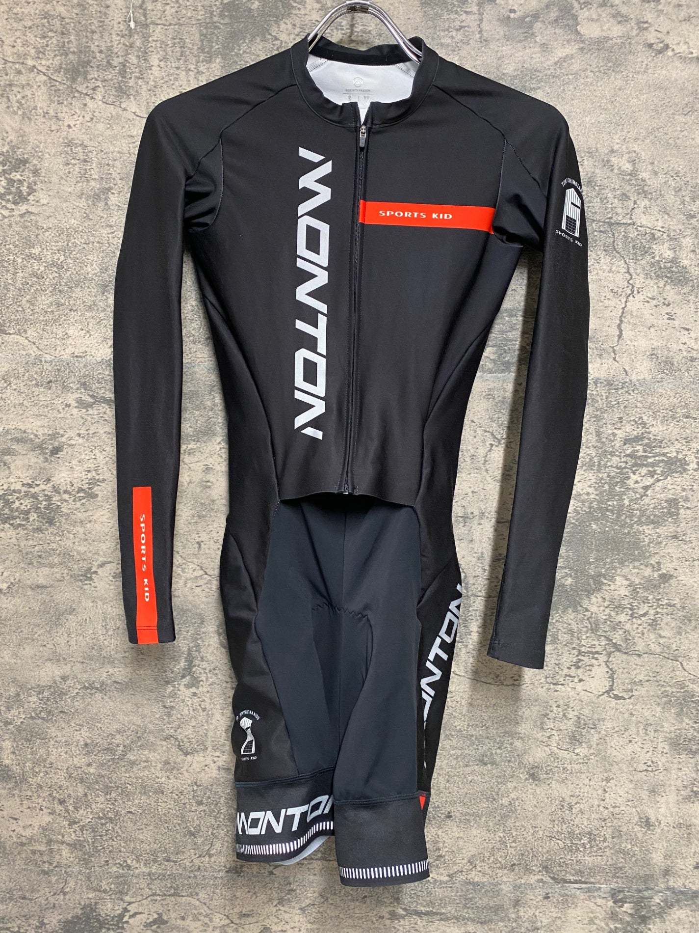 IY774 モントン Monton SPORTS KID 半袖 ワンピース S 黒赤