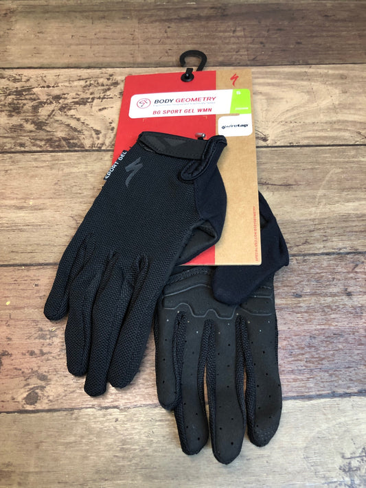 II965 スペシャライズド SPECIALIZED BG SPORT GEL GLOVE 長指グローブ レディース 黒 S