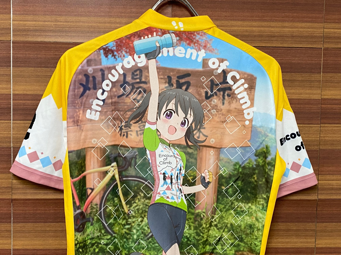 IS012 GSR GEAR 半袖 サイクルジャージ 白 黄 L ヤマノススメ 倉上ひなたVer.