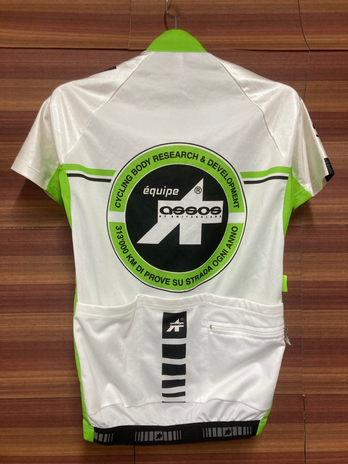 IS855 アソス Assos EQUIPE 半袖 サイクルジャージ 白 緑 レディース XS