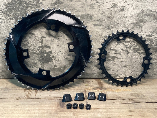 IS794 アブソリュートブラック absoluteBALCK 楕円チェーンリング 50/34T PCD110 4アーム チェーンリングボルト付き