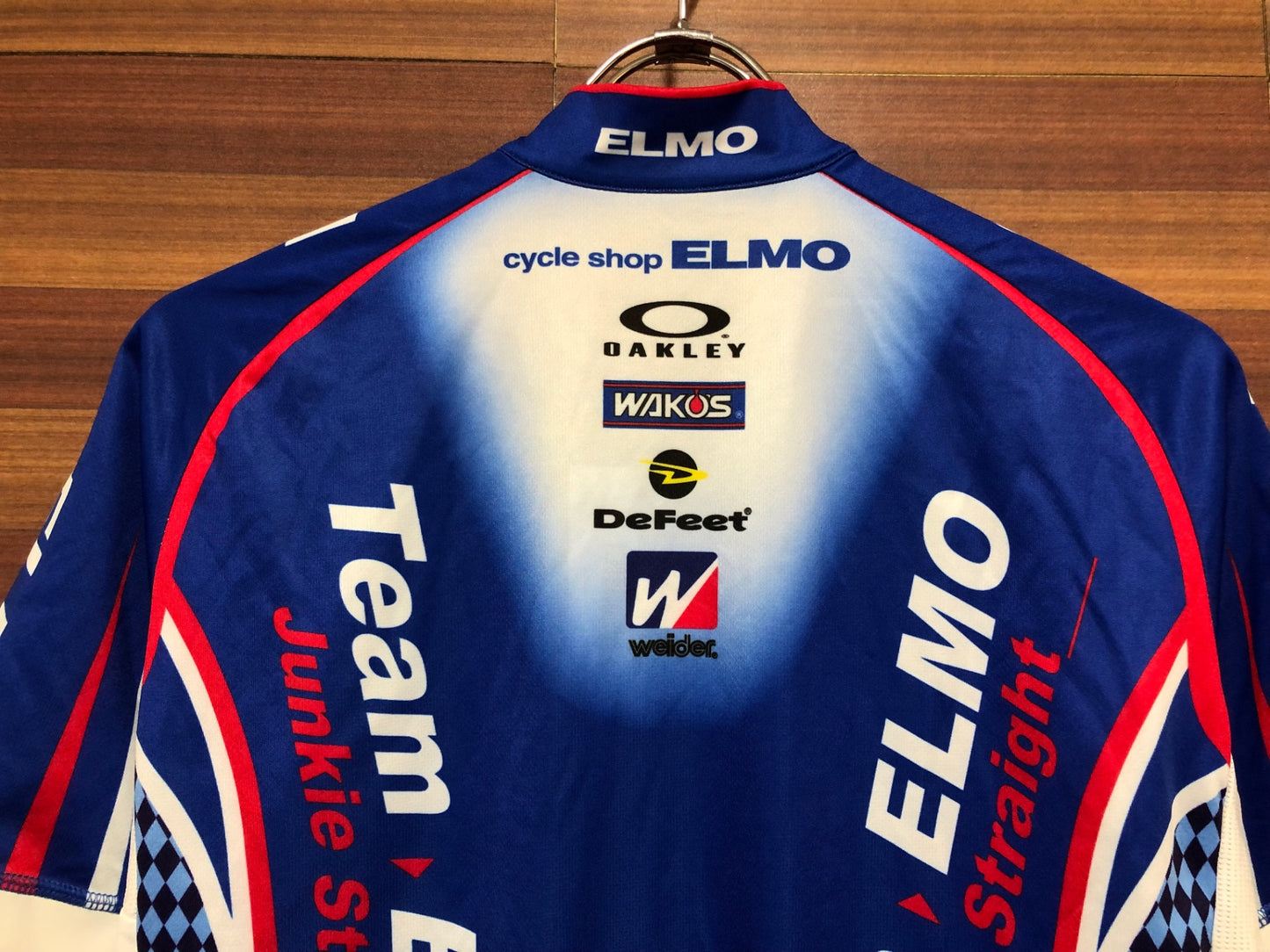IL346 ウェイブワン WAVEONE 半袖 サイクルジャージ 青 白 XL チームジャージ Team ELMO