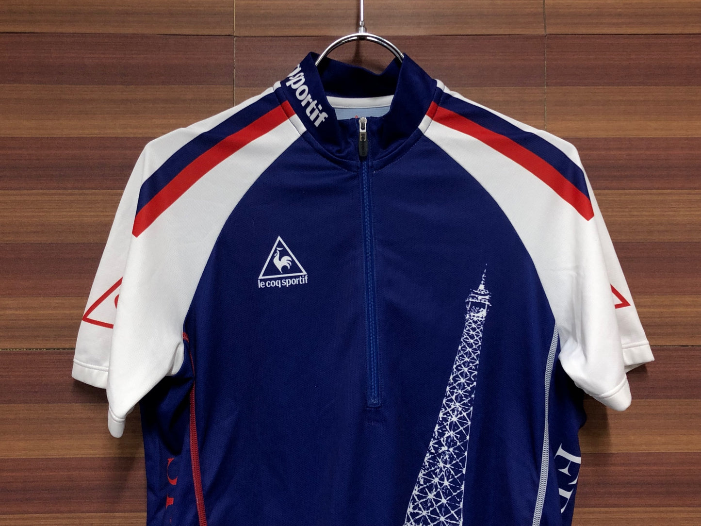 IN125 ルコックスポルティフ le coq sportif 半袖 サイクルジャージ 青 L FRANCAIS
