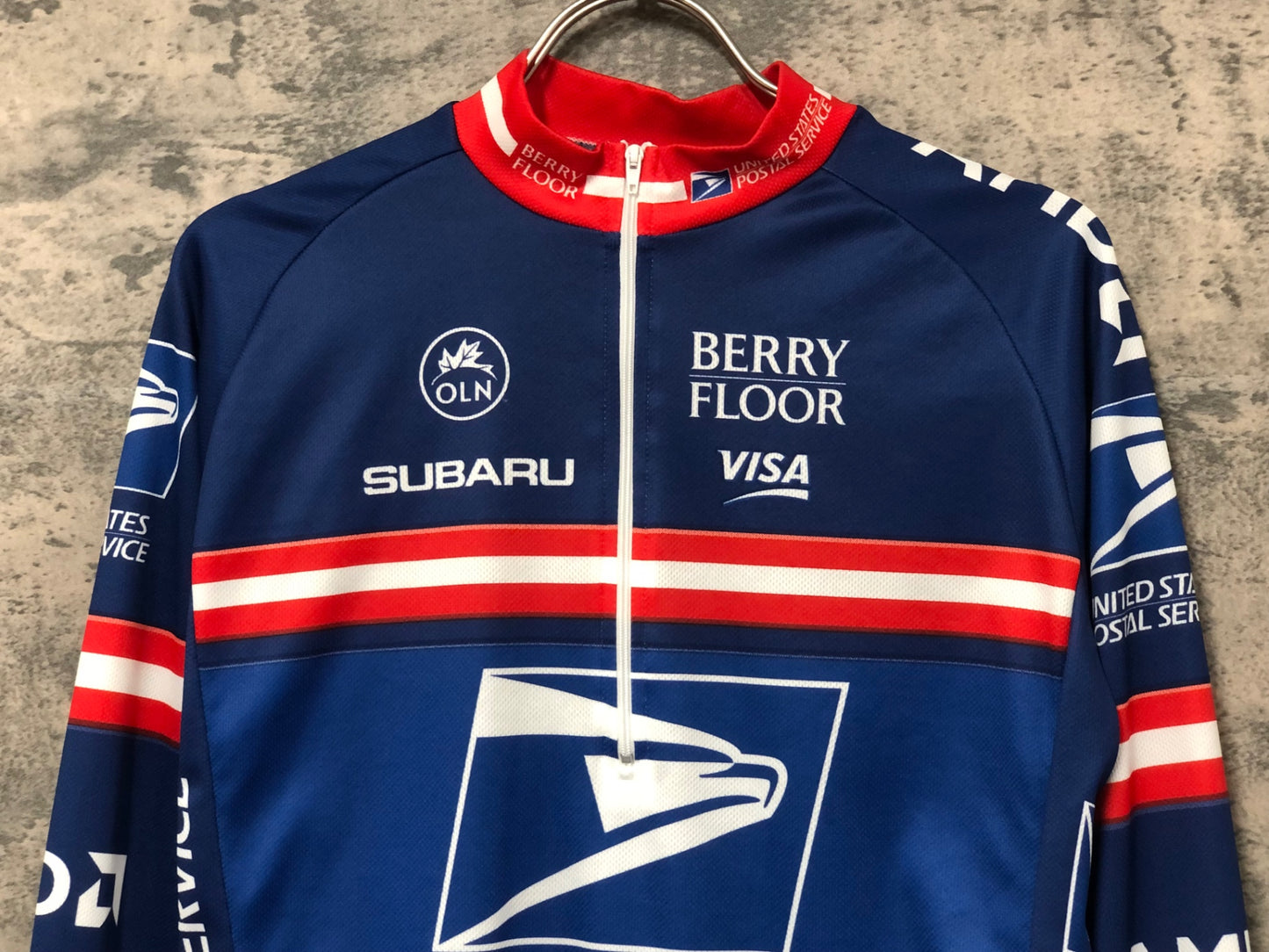 JC345 ナイキ NIKE トレック TREK UNITED STATES POSTAL SERVICE 長袖 サイクルジャージ 紺赤 S