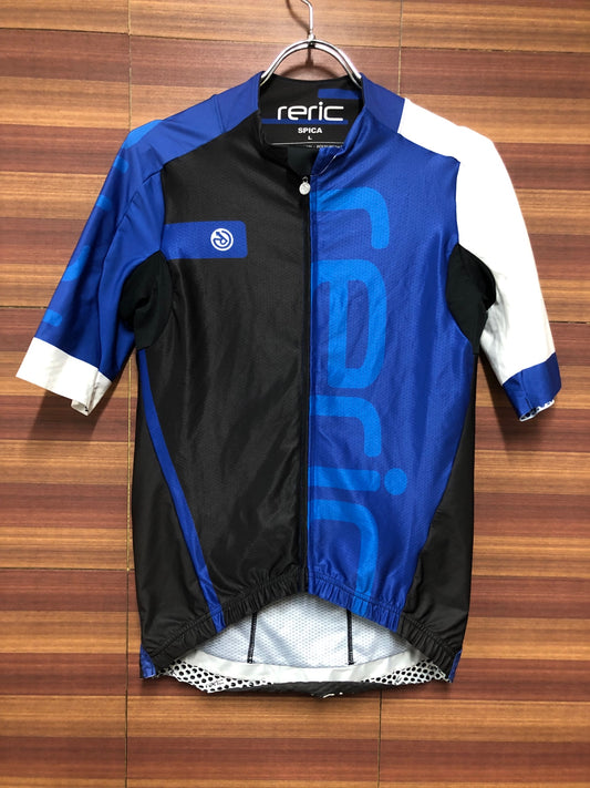 IM095 レリック reric 半袖 サイクルジャージ 黒 青 L