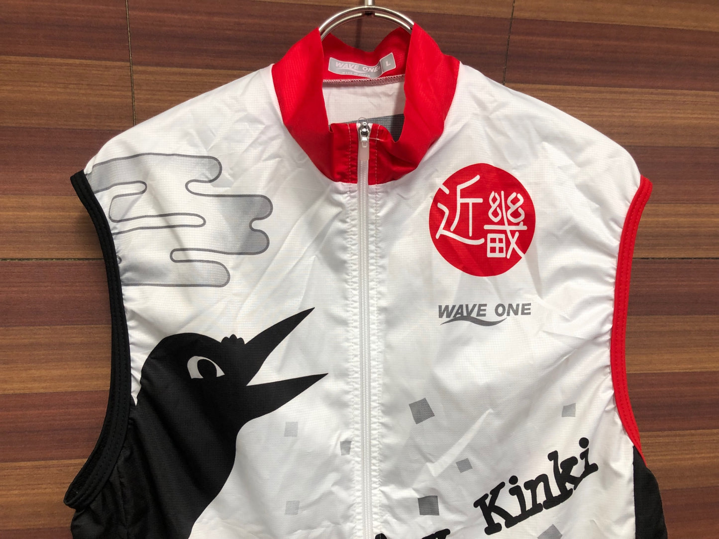 IT021 ウェイブワン WAVE ONE サイクルベスト ジレ 白 黒 L Audax Japan 近畿 痛ジャージ