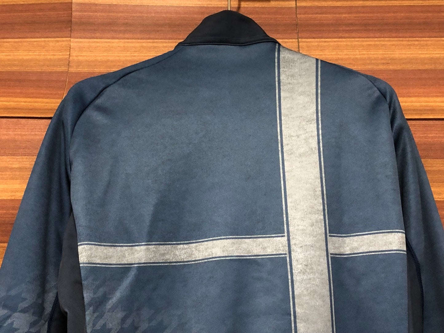 IT638 カペルミュール KAPELMUUR 長袖 サイクルジャケット 青 グレー 千鳥 S 裏起毛 未使用