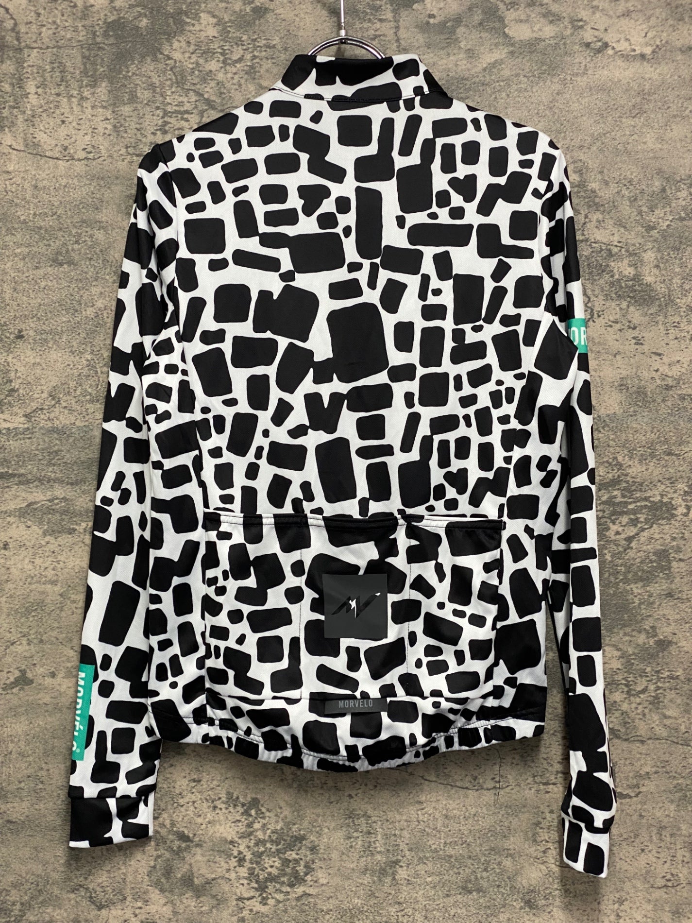 JA642 モーヴェロ MORVELO 長袖 サイクルジャージ 白 黒  S