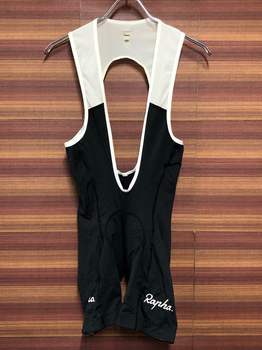 IL662 ラファ Rapha クラシックビブショーツ CLASSIC BIB SHORTS 2 黒 白 XS タグ印字消え パッド部スレ