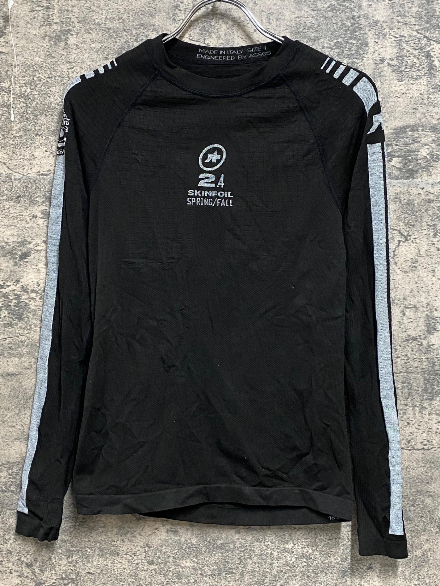 JB300 アソス assos SKINFOIL 2.4 長袖 ベースレイヤー 黒 SIZE1 SPRING/FALL