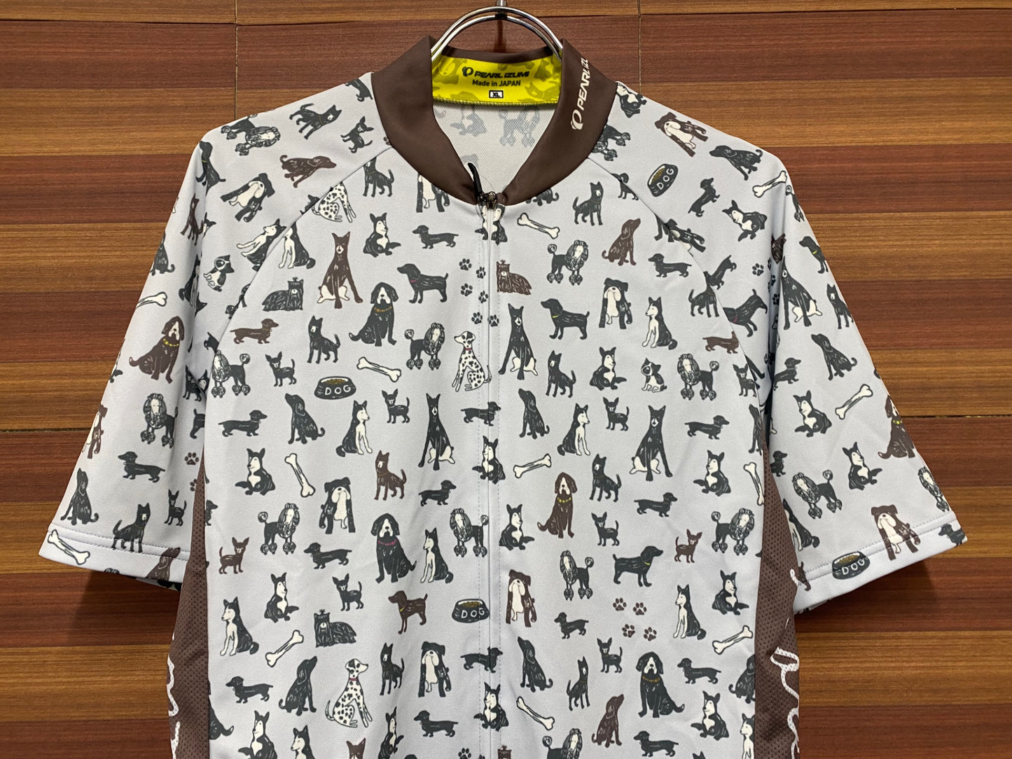 IM111 パールイズミ PEARL iZUMi 半袖 サイクルジャージ グレー アニマル柄 XL