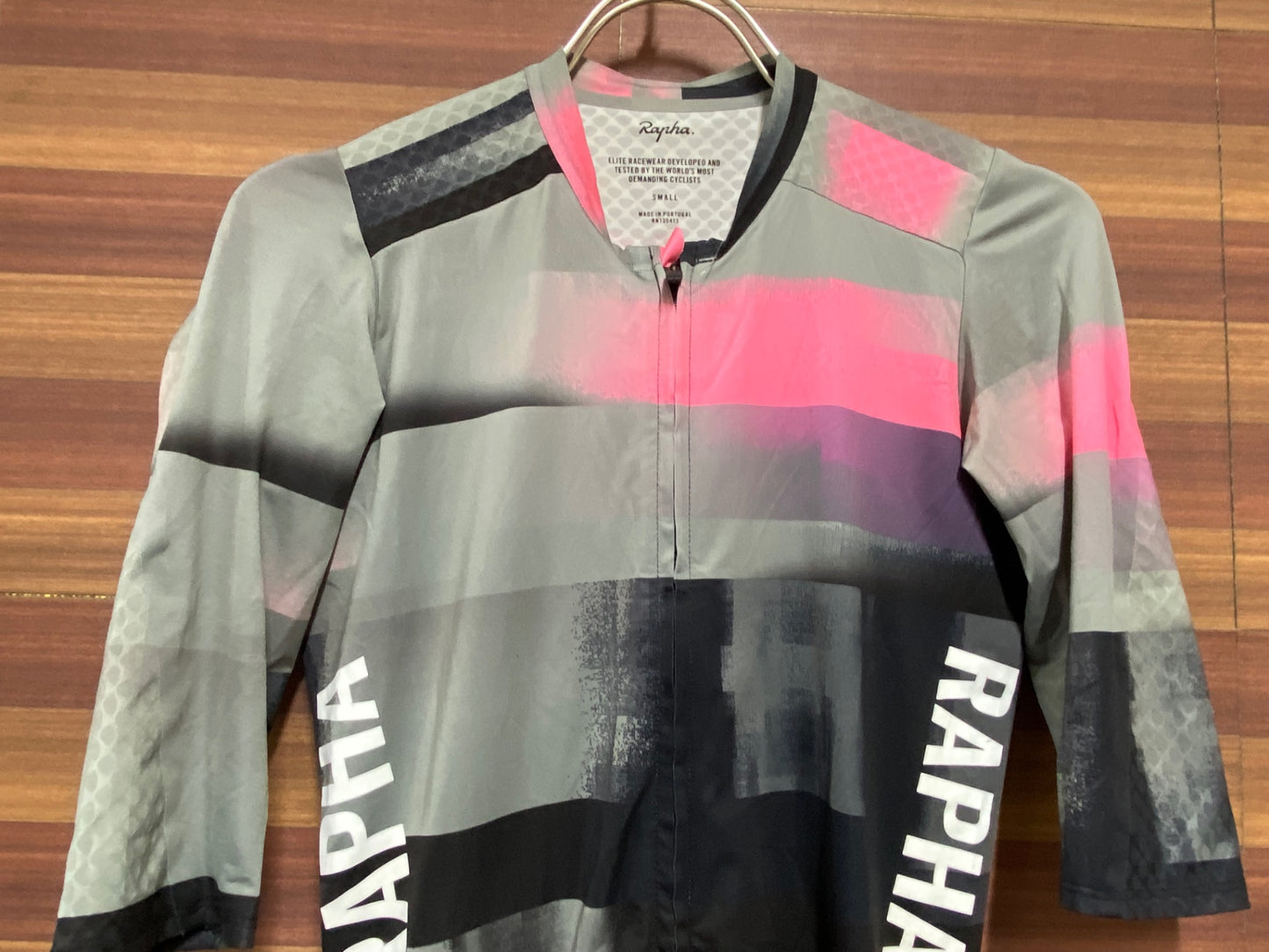 IK330 ラファ Rapha PT AERO JERSEY 半袖 サイクルジャージ グレー 黒 ピンク S