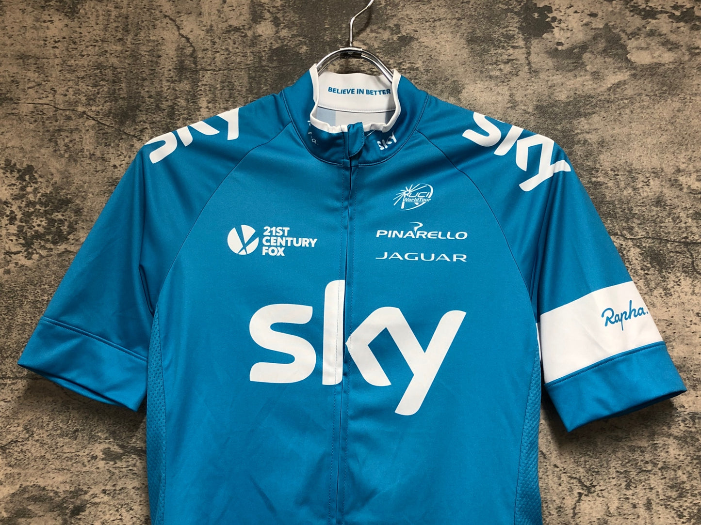 JC817 ラファ Rapha MEN'S REPLICA JERSEY 半袖 サイクルジャージ 白 水色 M TEAM sky