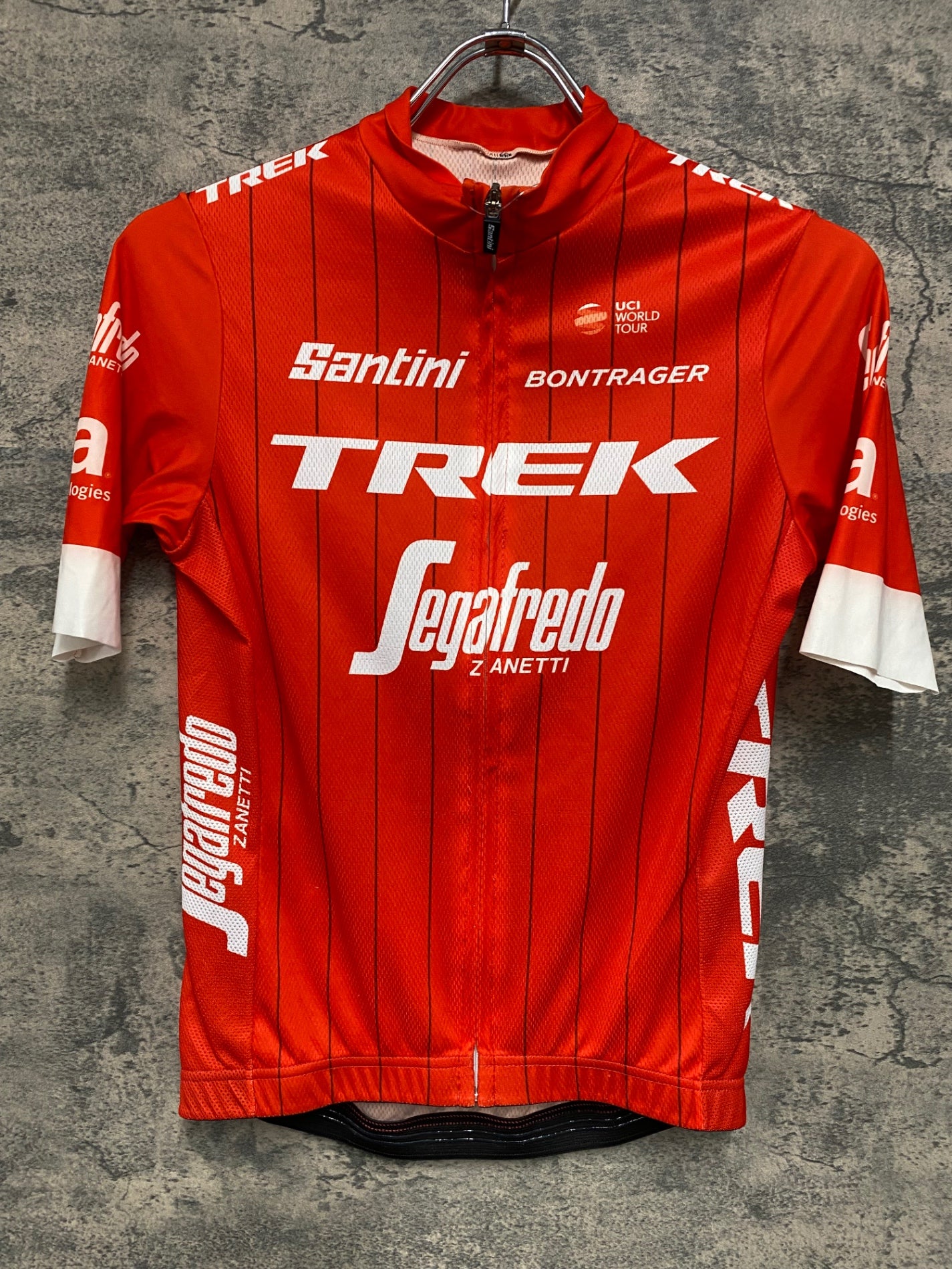 IY725 サンティーニ Santini 半袖 サイクルジャージ 赤 XS TREK Segafredo