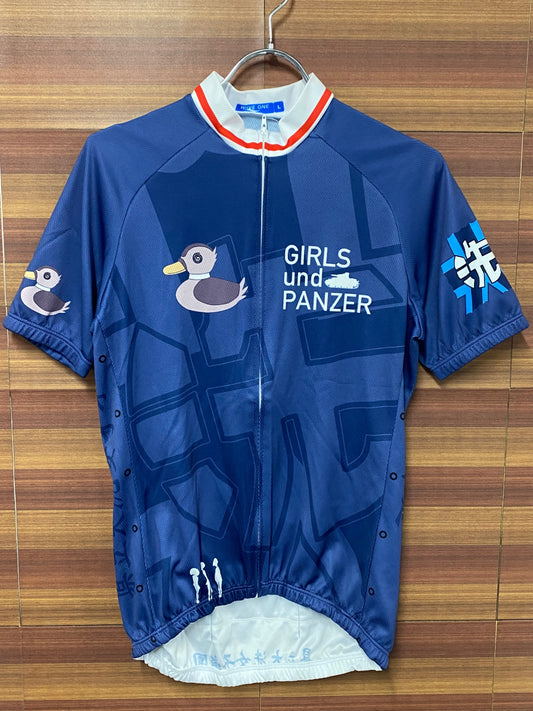 IQ943 ウェイブワン WAVE ONE 半袖サイクルジャージ 青 L GIRLS und PANZER
