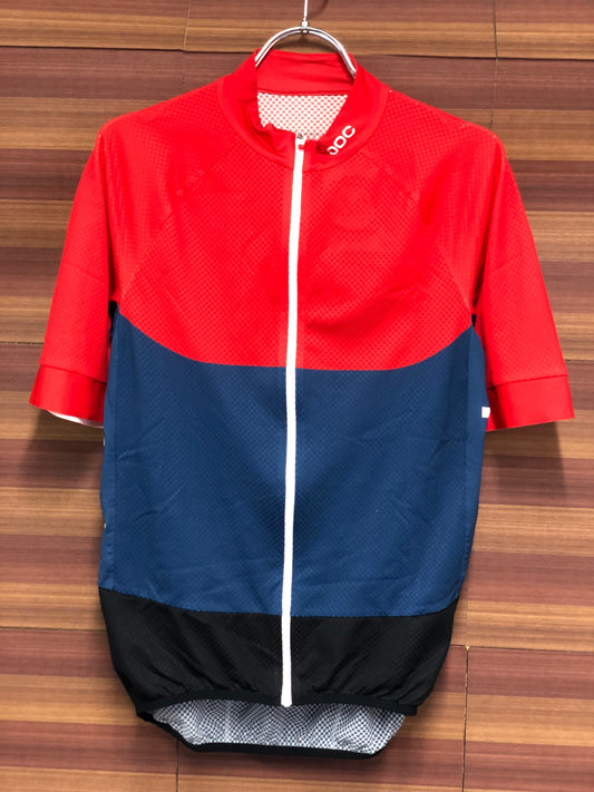 IS465 POC 半袖 サイクルジャージ 赤 紺 M