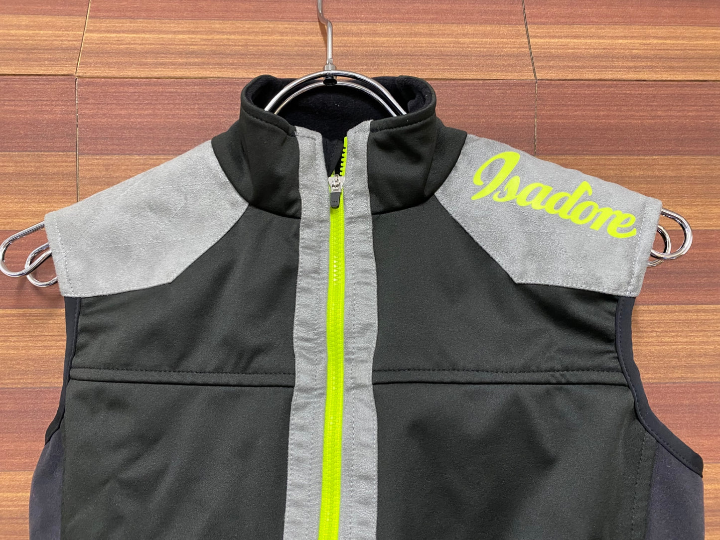 IL323 イザドア Isadore ジレ サイクルベスト 黒 グレー XXS 裏起毛