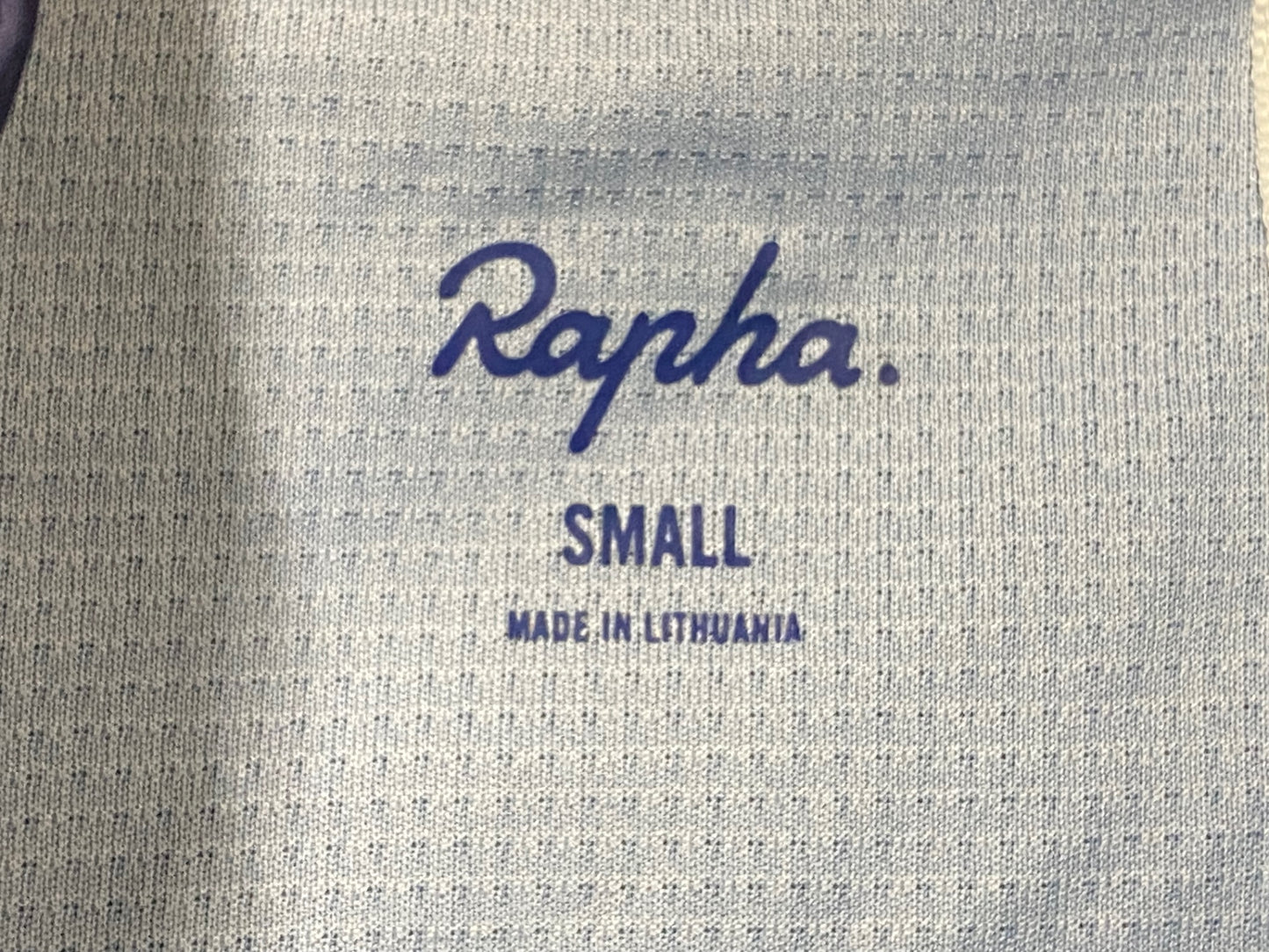 IM760 ラファ Rapha SUPER LIGHTWEIGHT JERSEY 半袖 サイクルジャージ S 紺白 ほつれ毛玉あり