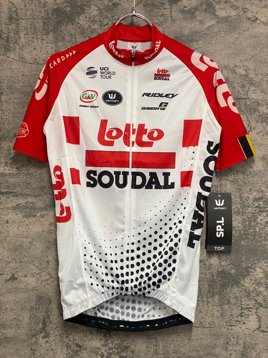 IZ388 フェルマルク vermarc 半袖 サイクルジャージ 白 赤 Lotto SOUDAL