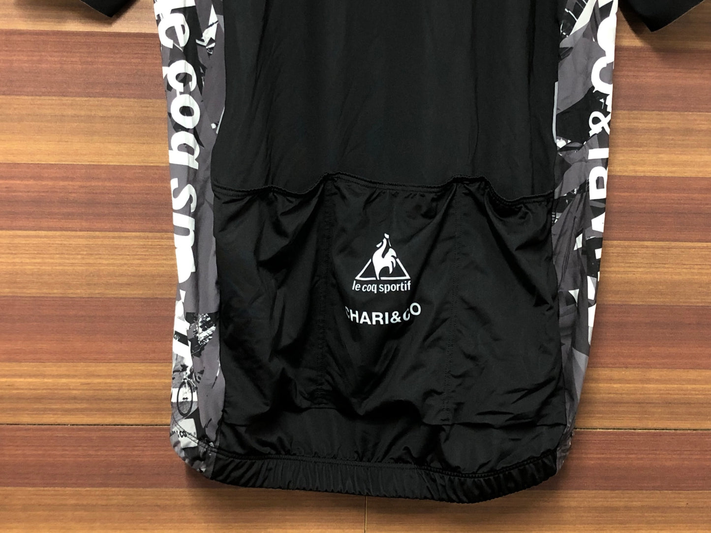 IQ042 ルコックスポルティフ le coq sportif チャリ&コー CHARI&CO 半袖 サイクルジャージ L 黒