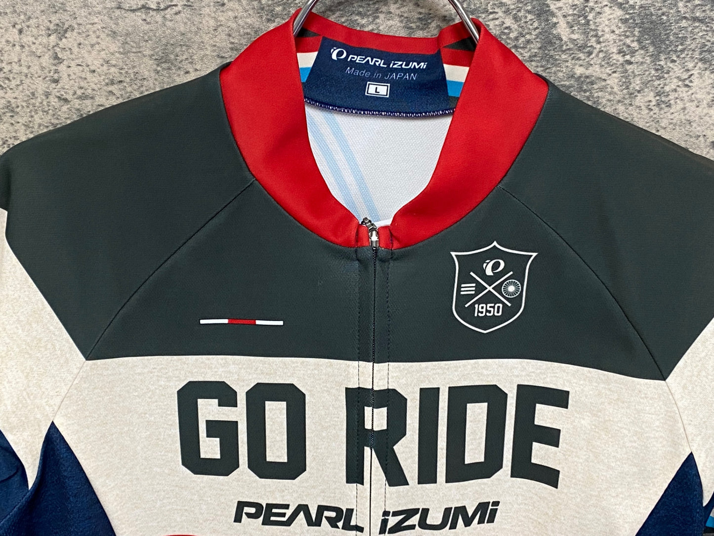 IX744 パールイズミ PEARL iZUMi 半袖サイクルジャージ グレー白 L