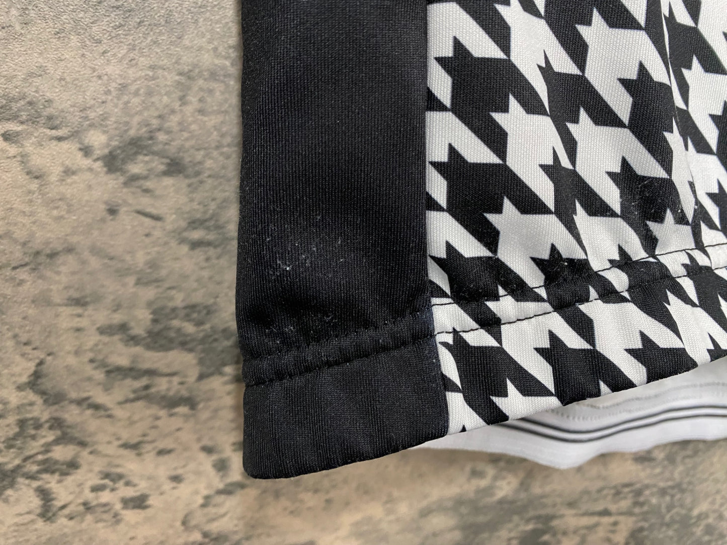 JB582 ラパッション la PASSIONE 長袖 サイクルジャージ 黒 白 XS 裏起毛 千鳥格子