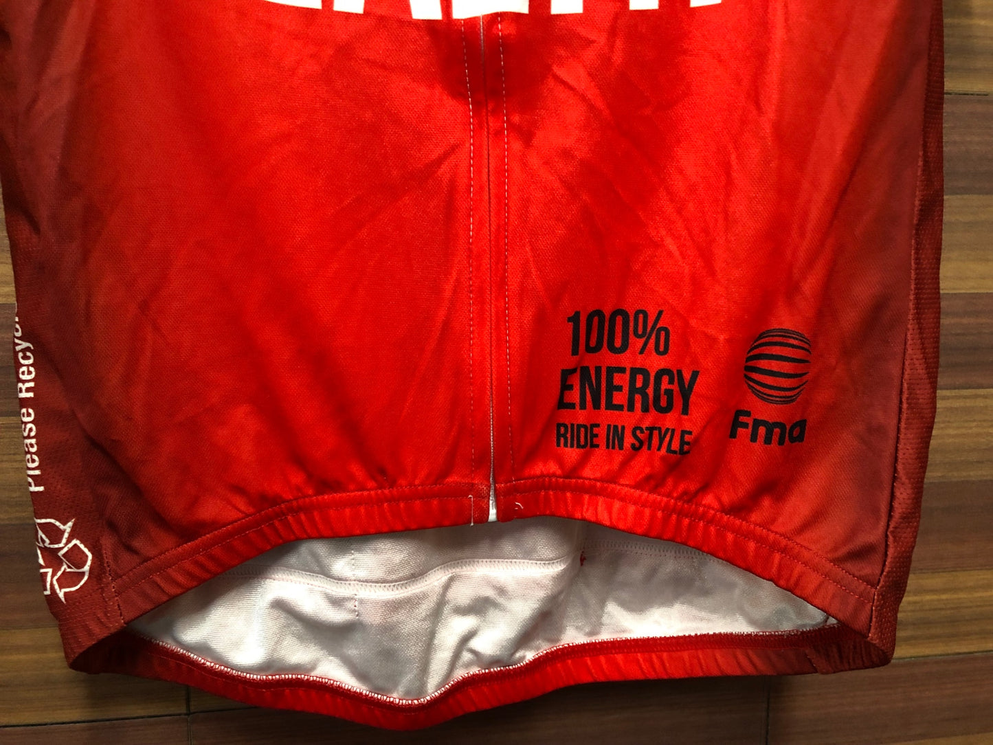 IS971 Fma 半袖 サイクルジャージ 白 赤 L