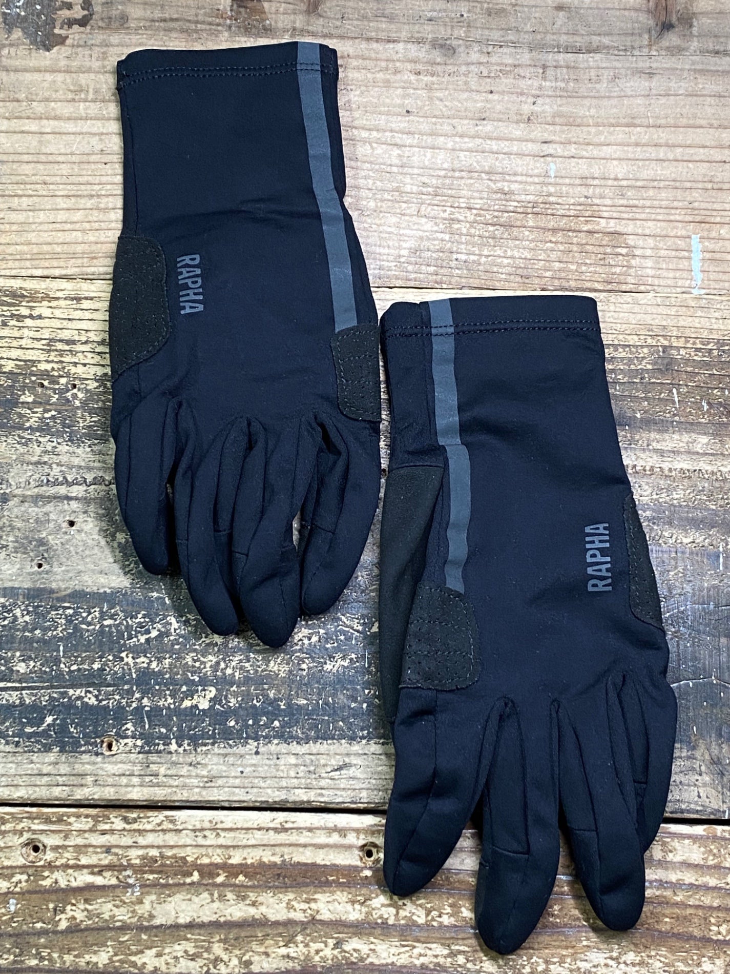 JC627 ラファ Rapha PRO TEAM SOFTSHELL GLOVES 裏起毛 長指 サイクルグローブ 黒 M