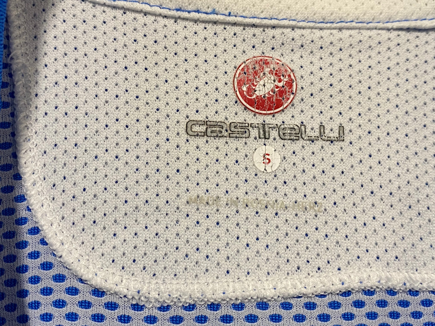 IU374 カステリ castelli 半袖 サイクルジャージ 青白 S