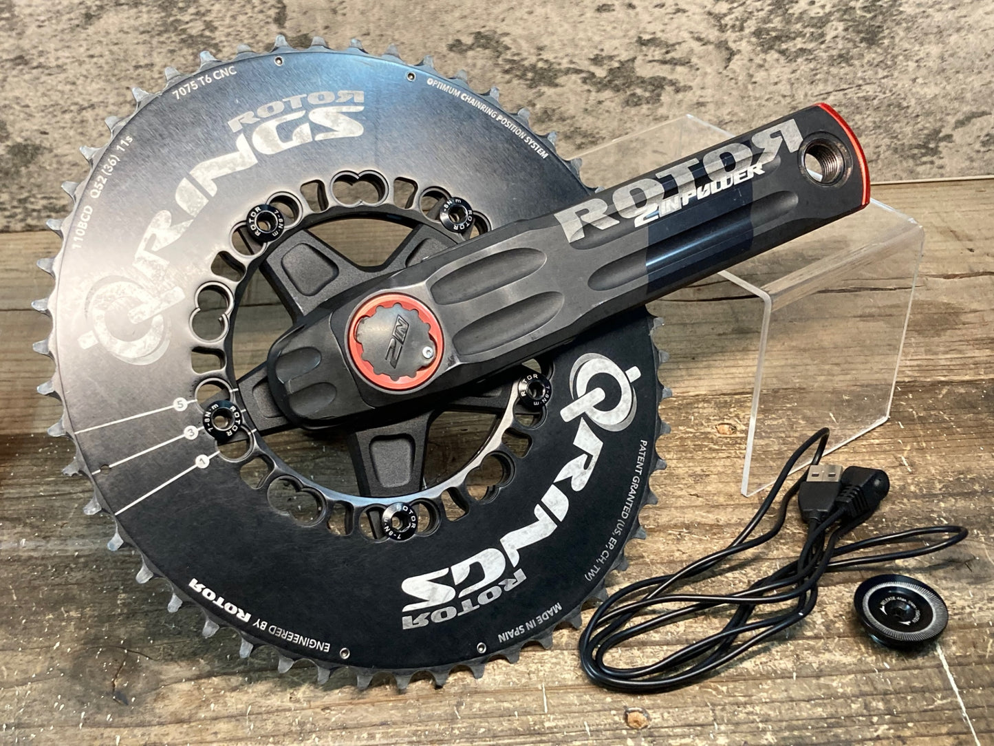 IS068 ROTOR 2in POWER クランクセット 楕円 チェーンリング 52-36 充電器付属 右クランクのみ