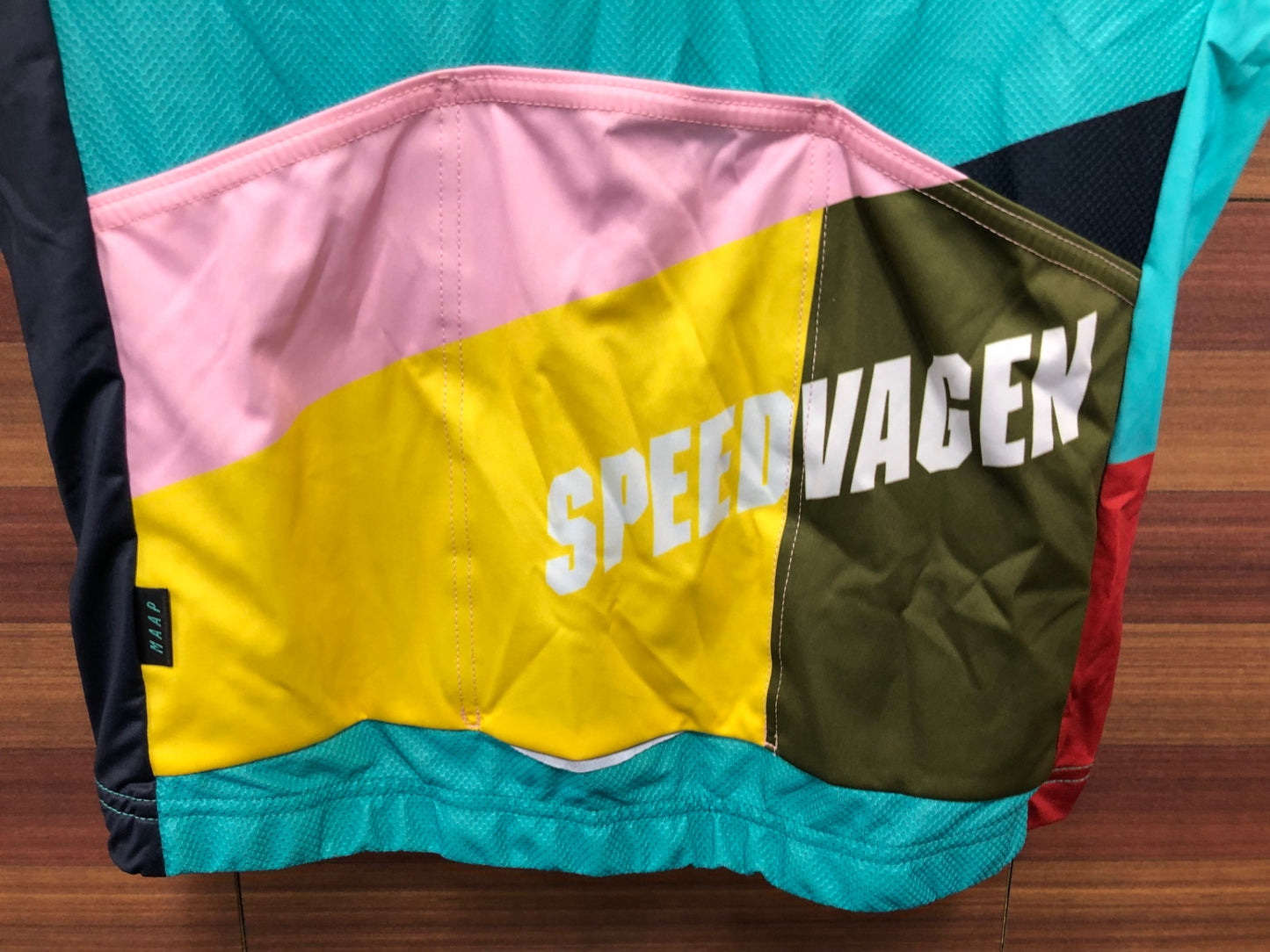 IO695 マープ MAAP 半袖 サイクルジャージ 水色 紺 総柄 S