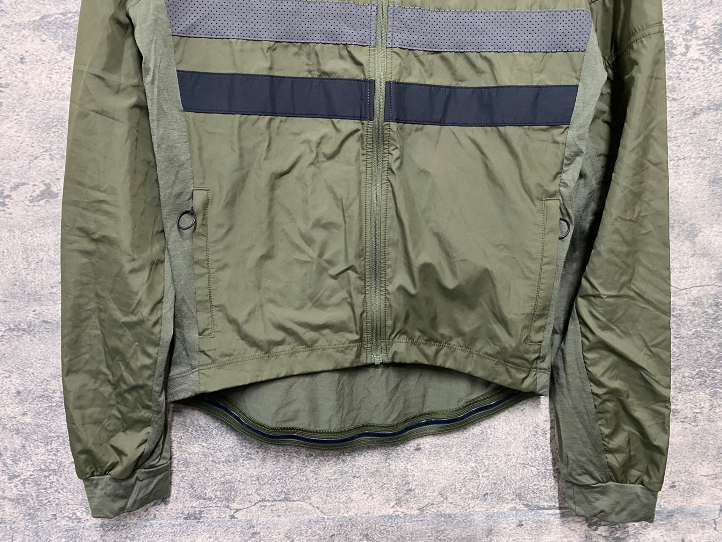 JC965 ラファ Rapha BREVET SLEEVE WINDBLOCK JERSEY 長袖 サイクルジャージ カーキ M 裏起毛