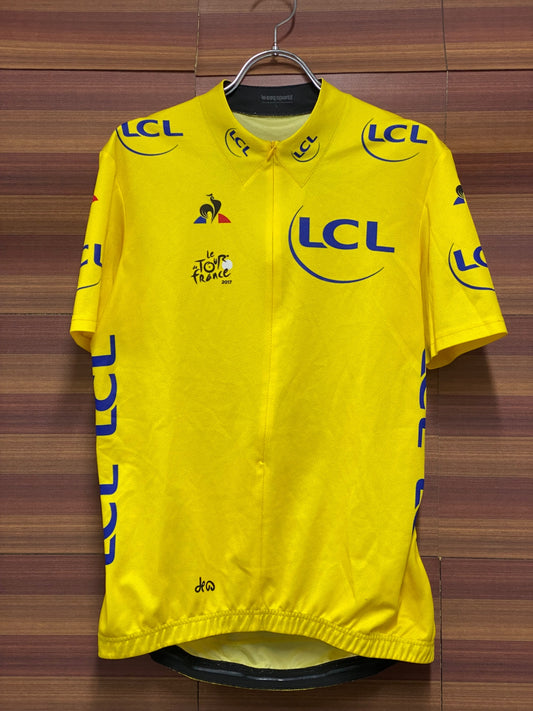 IU095 ルコックスポルティフ le coq sportif 半袖 サイクルジャージ 黄 L ハーフジップ