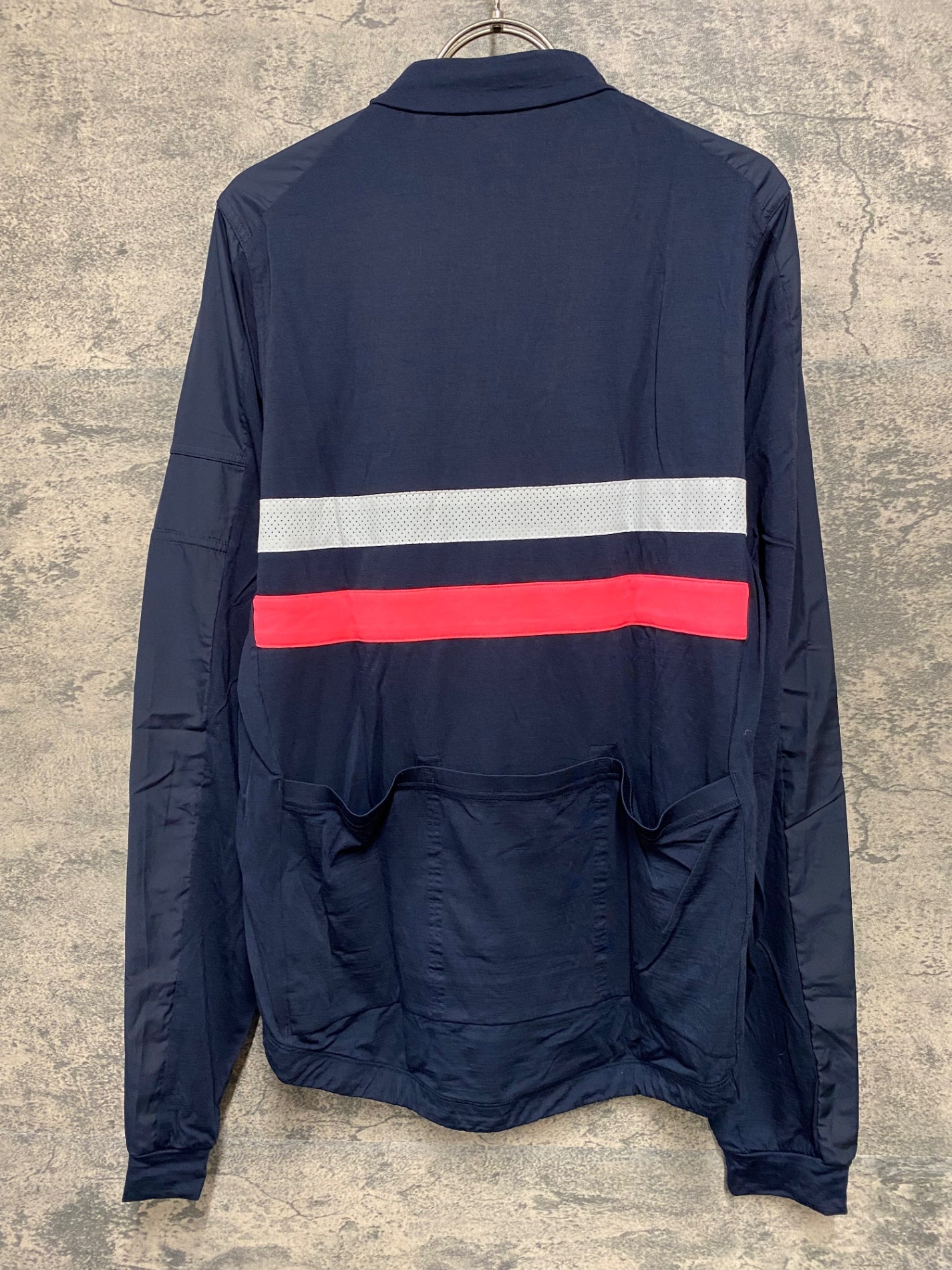 JB042 ラファ Rapha BREVET LONG SLEEVE WINDBLOCK JERSEY 長袖 サイクルジャージ 紺 L