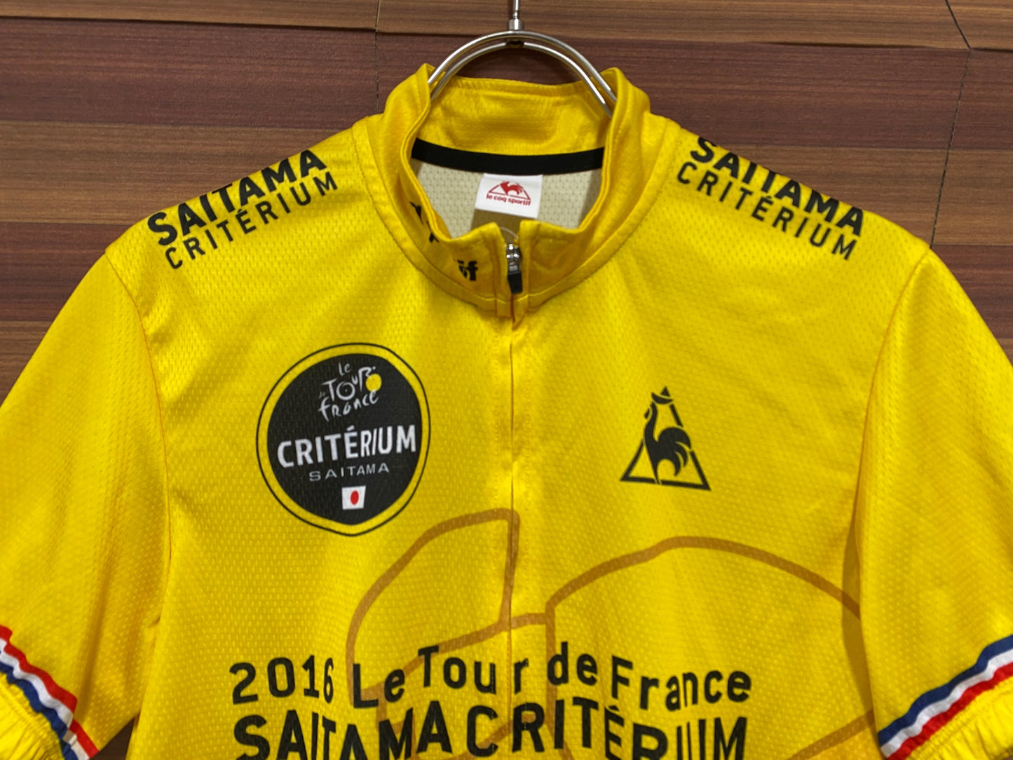 IQ659 ルコックスポルティフ le coq sportif 半袖サイクルジャージ 黄 L SAITAMA CRITERIUM