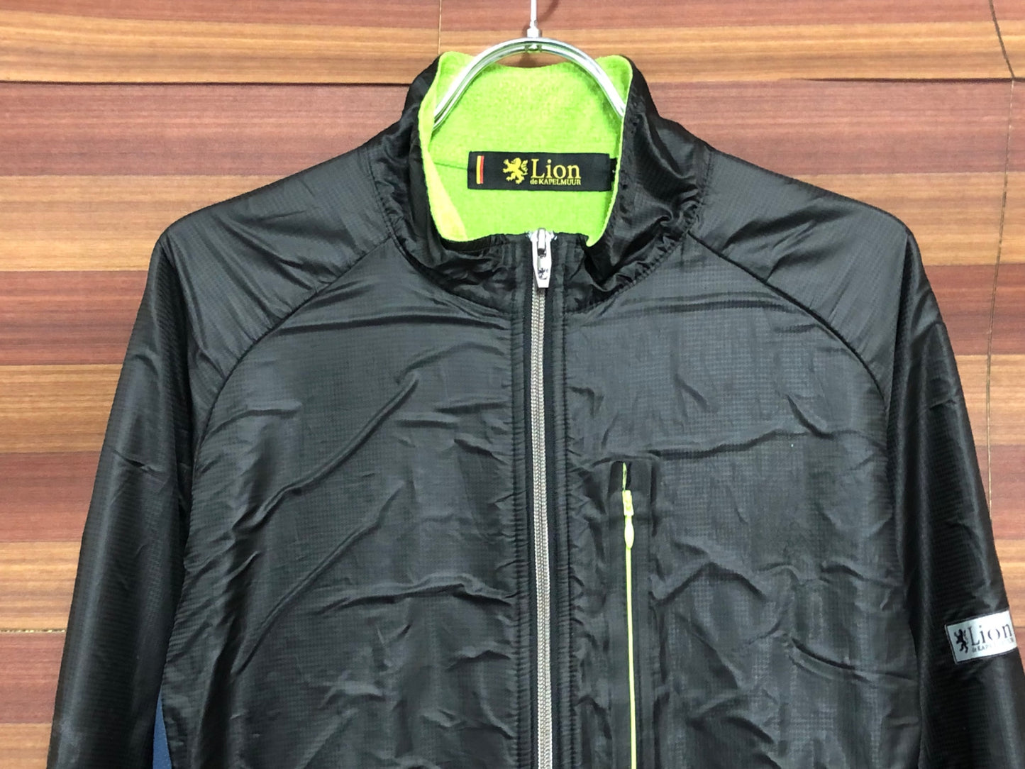 IS433 リオンドカペルミュール Lion de KAPELMUUR 長袖 サイクルジャケット 黒 紺 L 裏起毛 防風