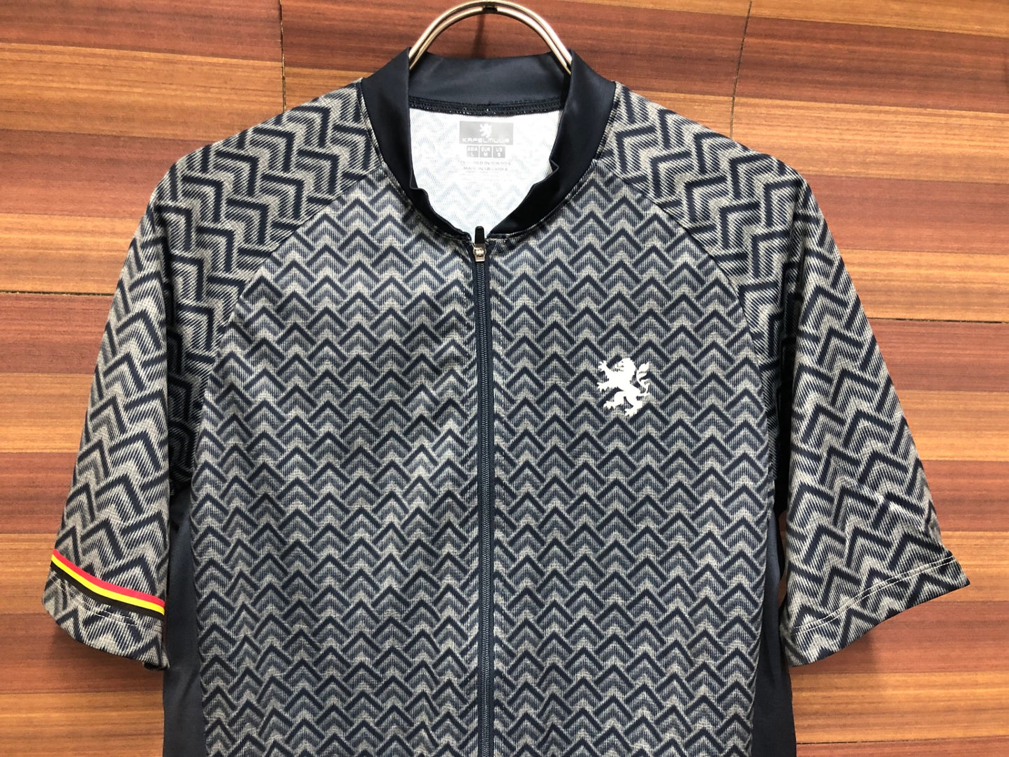 IT188 カペルミュール KAPELMUUR 半袖 サイクルジャージ 紺 グレー ヘリンボーン柄 L