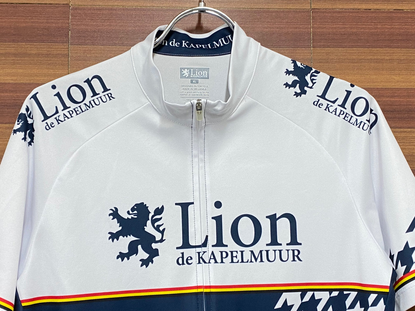 IH995 リオンドカペルミュール LION de KAPELMUUR 半袖 サイクルジャージ XL 白/紺