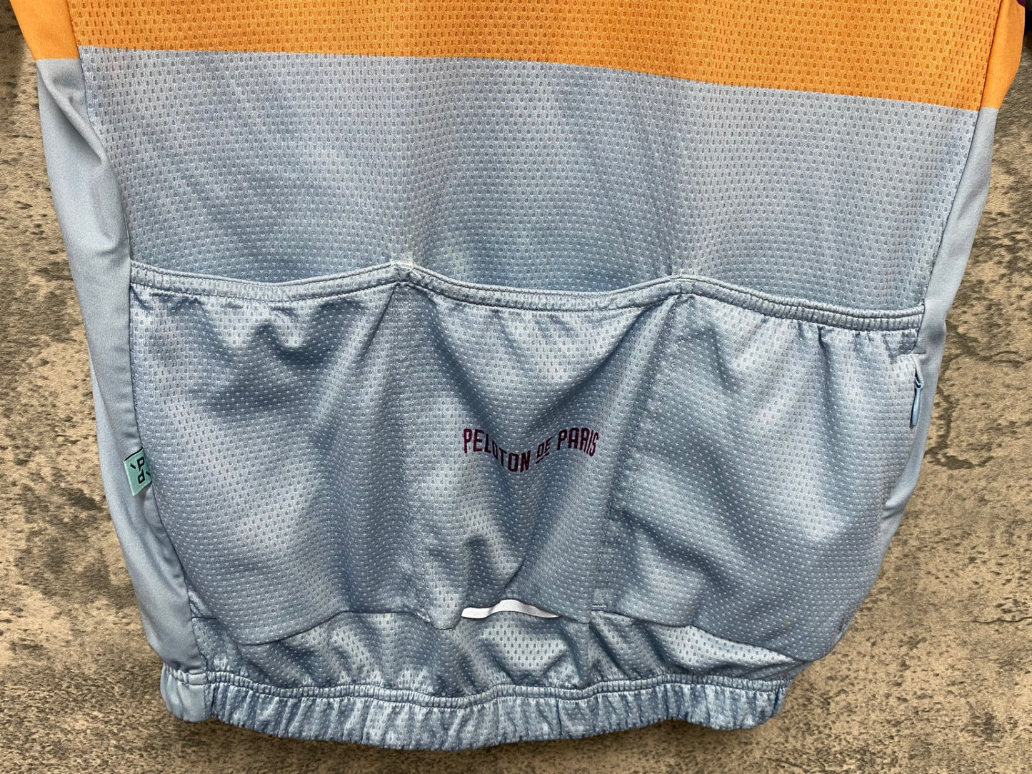 JA879 プロトンドパリ Peloton de Paris 半袖 サイクルジャージ 水色 L