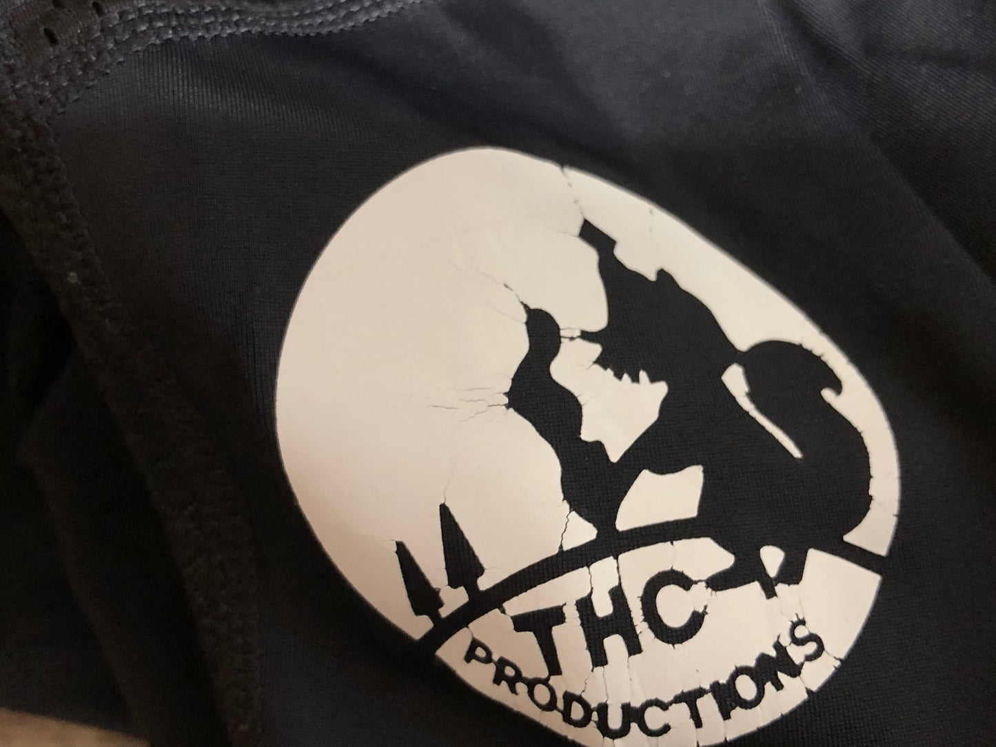 IM081 THC Productions BURN BAN ビブショーツ 黒 M ※ロゴヒビ、ほつれ