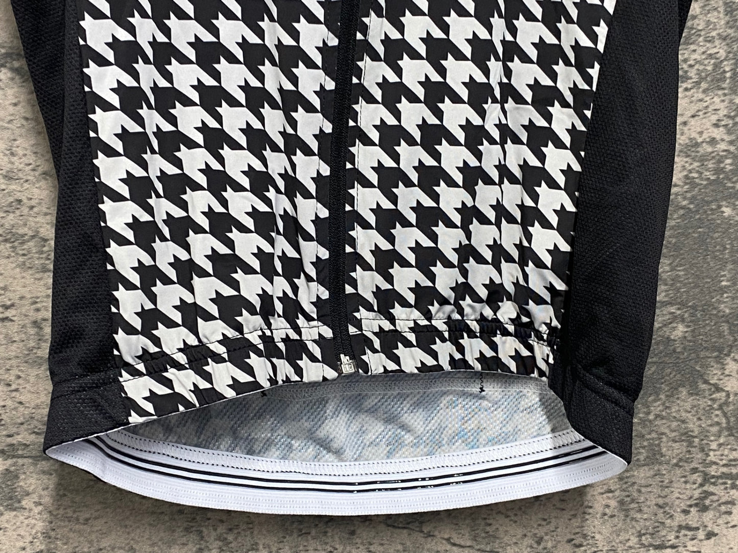 JB578 ラパッション la PASSIONE 半袖 サイクルジャージ 黒 白 XS 千鳥格子