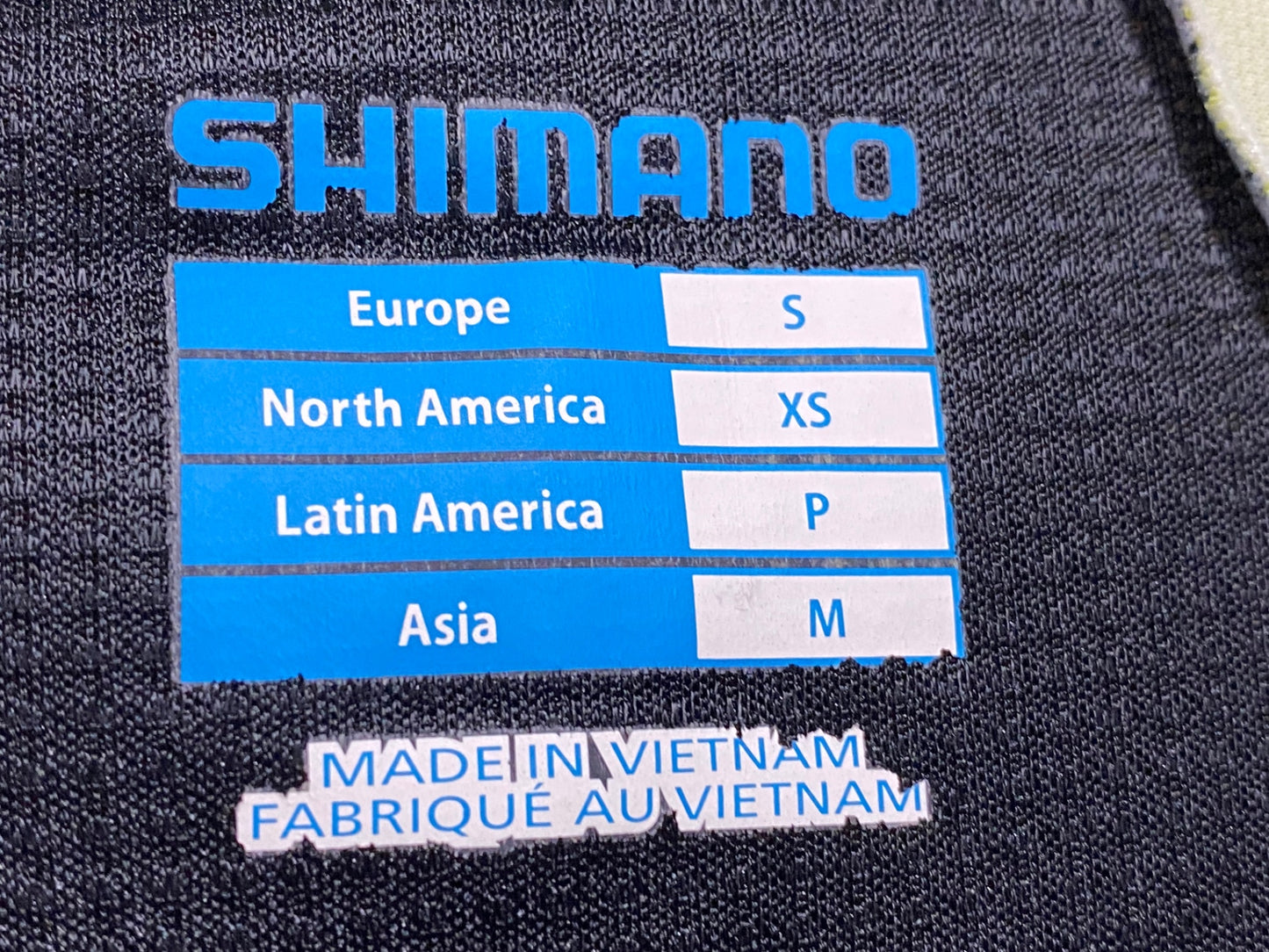 IT528 シマノ SHIMANO 半袖サイクルジャージ 黒白黄 ASIA M ※ほつれ